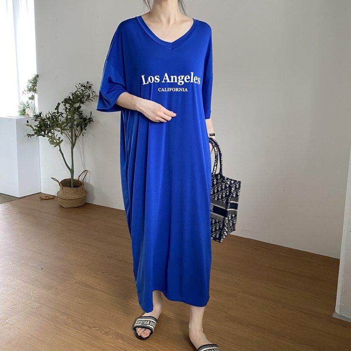 Bignarae - Korean Women Fashion - #womensfashion - Cool Rose V-neck One-piece - 2