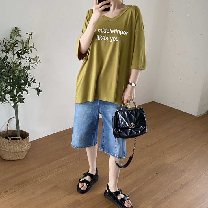 Bignarae - Korean Women Fashion - #womensfashion - Cool My V-neck Tee - 9