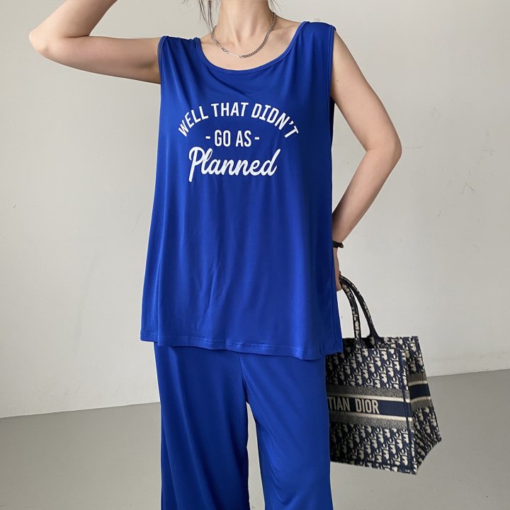 Bignarae - Korean Women Fashion - #womensfashion - Cool Wel Sleeveless Set - 2