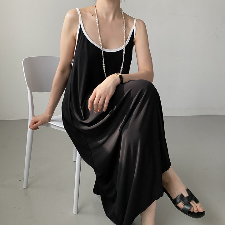 Bignarae - Korean Women Fashion - #womensfashion - Cool Strap Contrast One-piece - 9