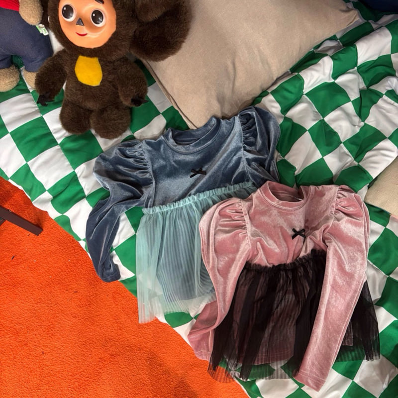 Bobo j - Korean Children Fashion - #kidzfashiontrend - Velour Puff Tee - 4