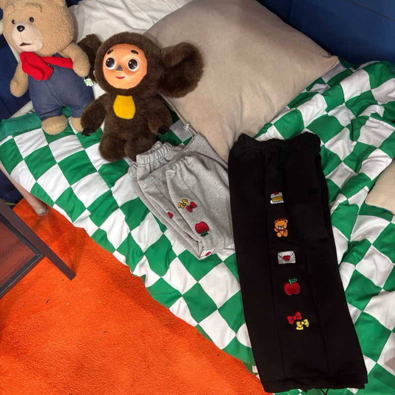 Bobo j - Korean Children Fashion - #Kfashion4kids - Embroidered Pants