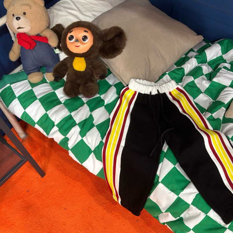 Red-Yellow Stripe Joggers by Bobo j for Child - view 5