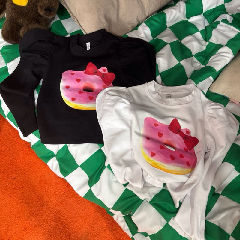 Bobo j - Korean Children Fashion - #childofig - Kitty Donut Puff Tee