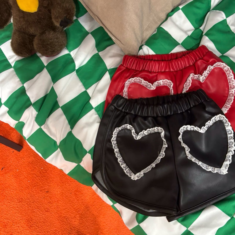 Bobo j - Korean Children Fashion - #childofig - Leather Heart Pants - 11