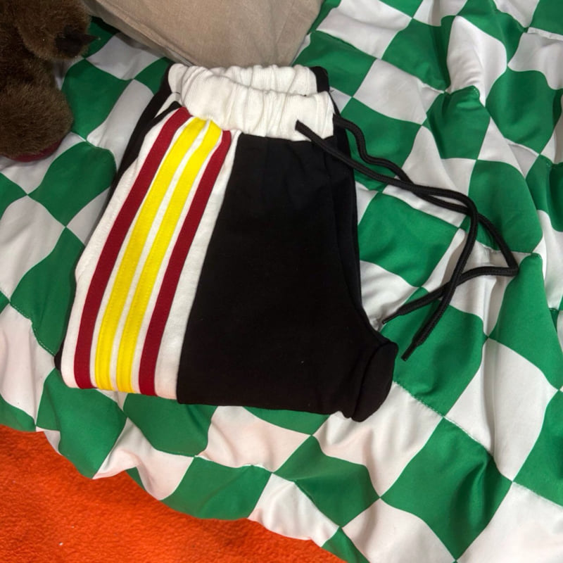 Red-Yellow Stripe Joggers by Bobo j for Child - view 11