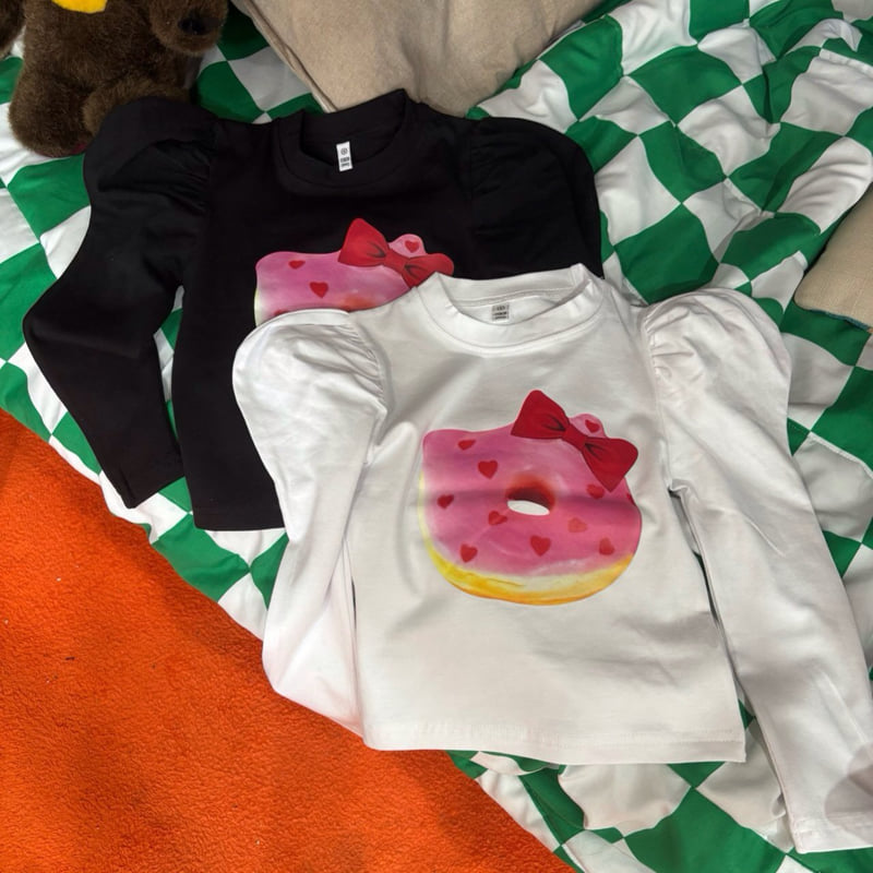 Bobo j - Korean Children Fashion - #childrensboutique - Kitty Donut Puff Tee - 3