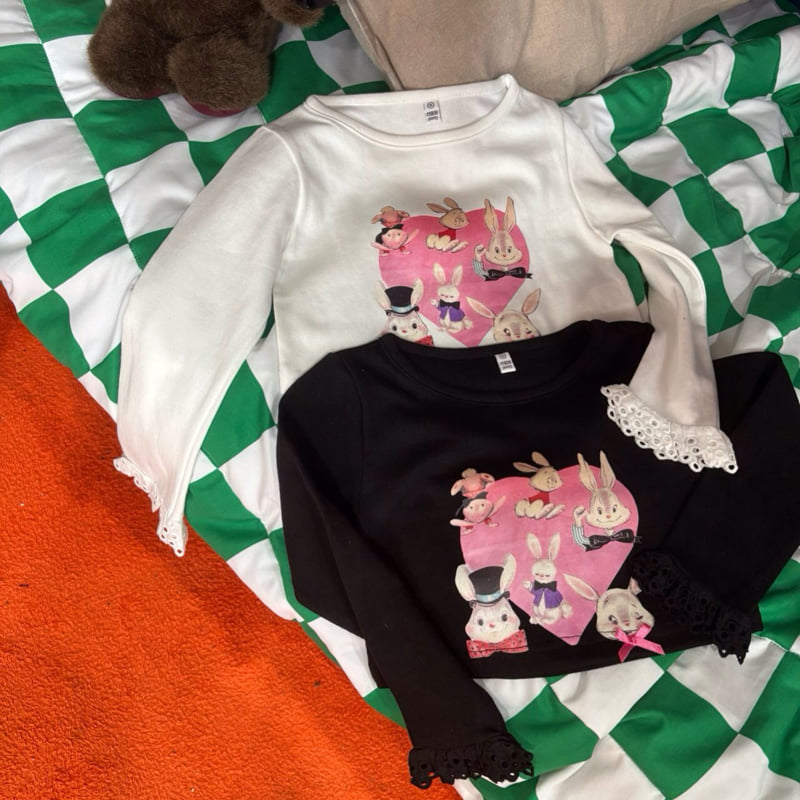 Bobo j - Korean Children Fashion - #childrensboutique - Heart Bunny Tee