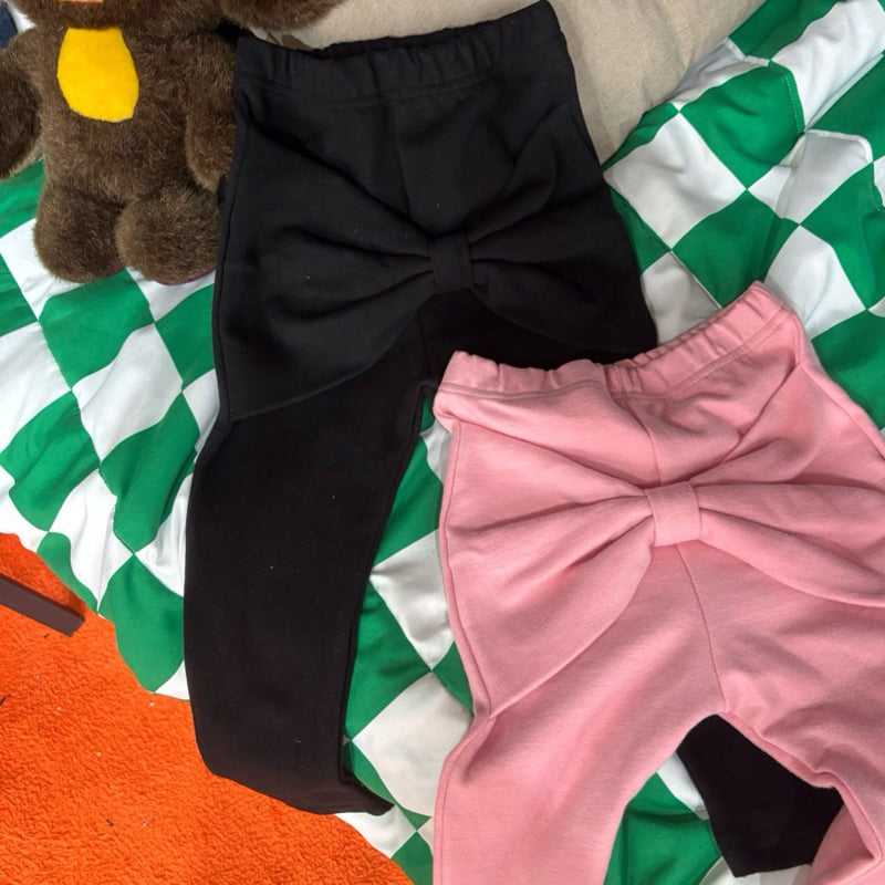 Bobo j - Korean Children Fashion - #childrensboutique - Big Ribbon Leggings - 10
