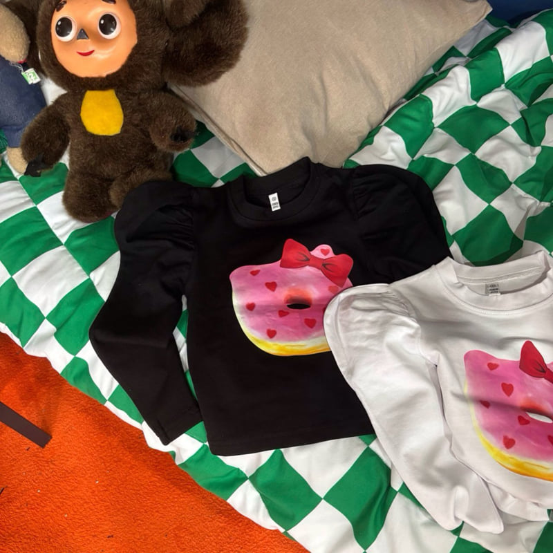 Bobo j - Korean Children Fashion - #childrensboutique - Kitty Donut Puff Tee - 4