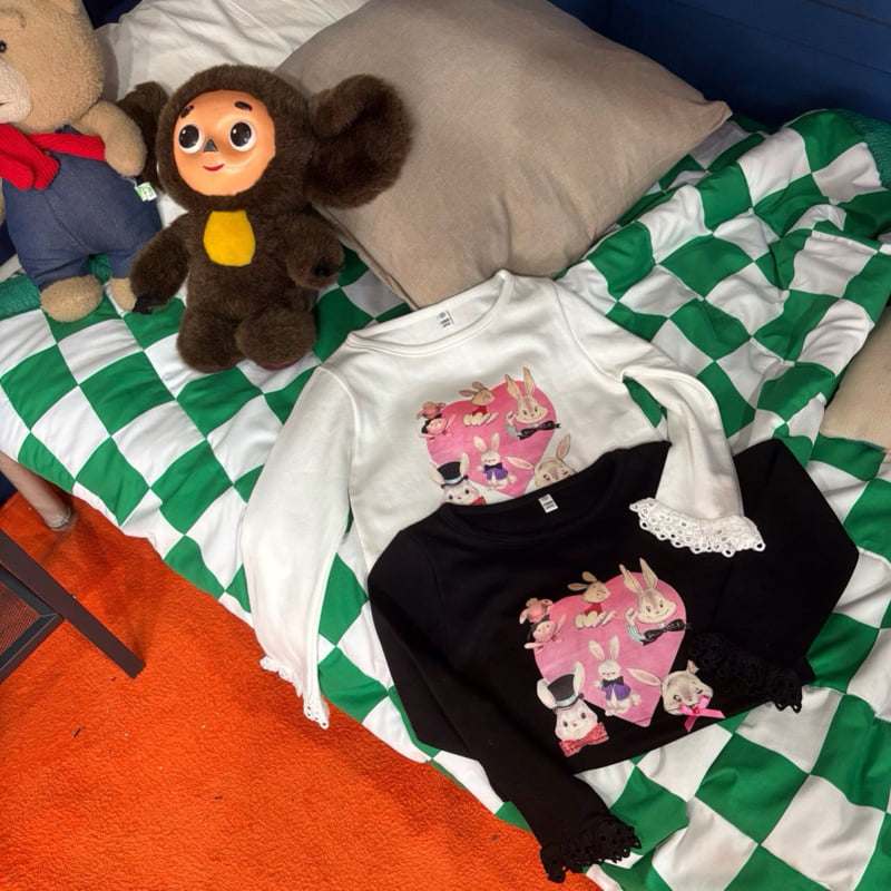 Bobo j - Korean Children Fashion - #designkidswear - Heart Bunny Tee - 2