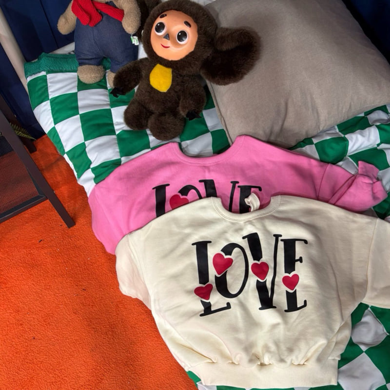 Bobo j - Korean Children Fashion - #designkidswear - Love Sweatshirt - 2