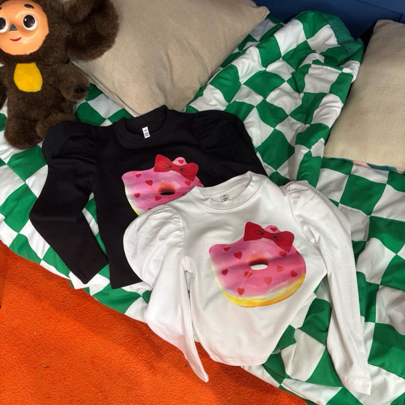 Bobo j - Korean Children Fashion - #discoveringself - Kitty Donut Puff Tee - 5