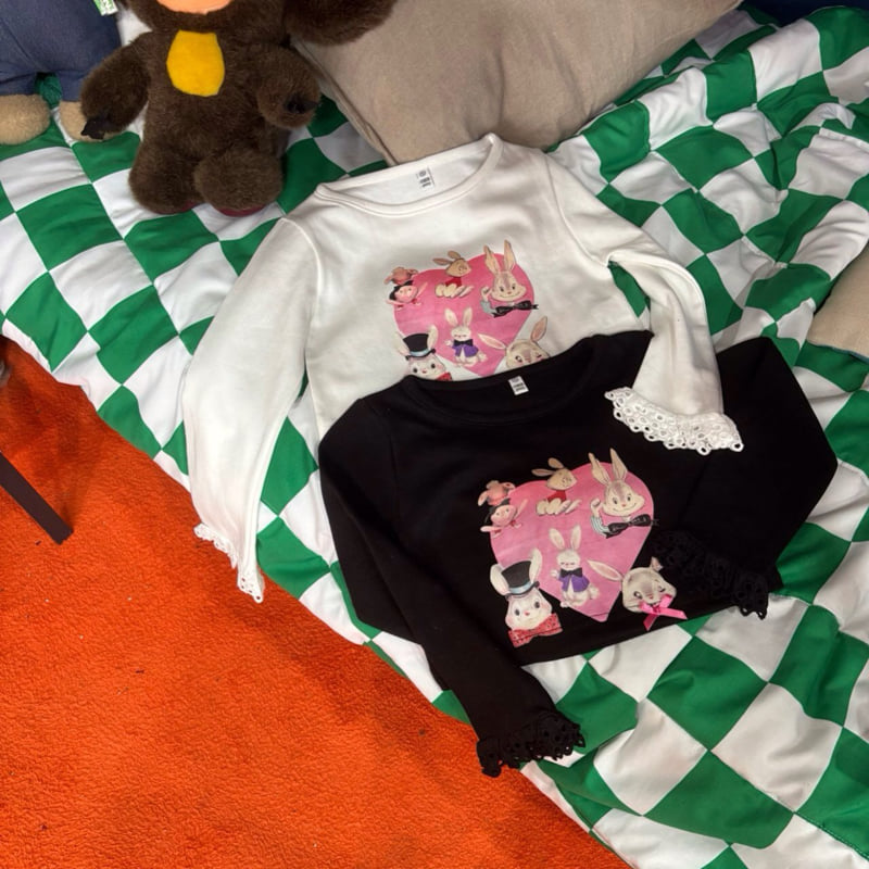Bobo j - Korean Children Fashion - #discoveringself - Heart Bunny Tee - 3