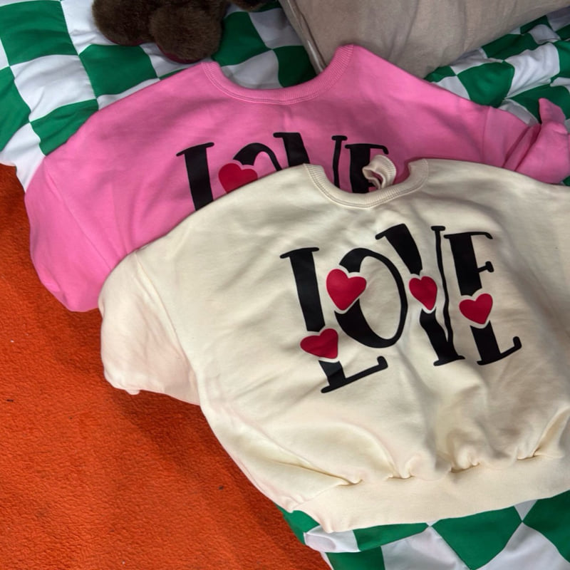 Bobo j - Korean Children Fashion - #discoveringself - Love Sweatshirt - 3
