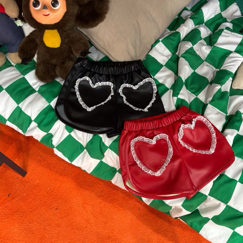 Bobo j - Korean Children Fashion - #discoveringself - Leather Heart Pants