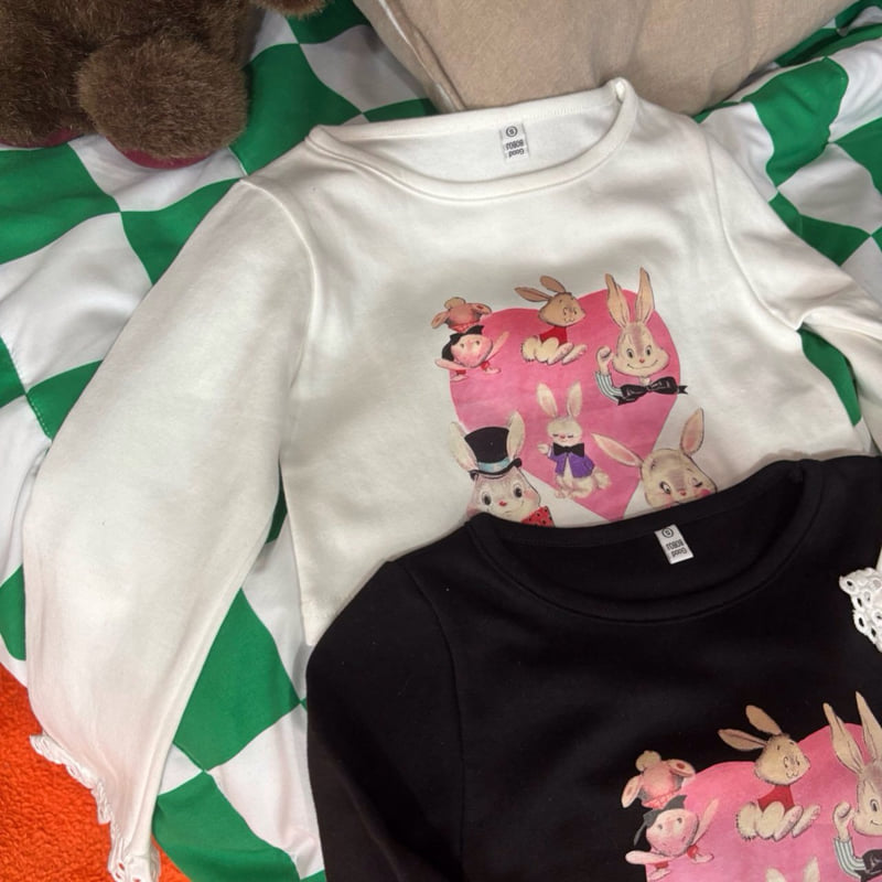 Bobo j - Korean Children Fashion - #discoveringself - Heart Bunny Tee - 4