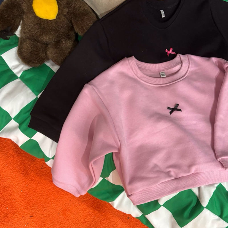 Bobo j - Korean Children Fashion - #kidsshorts - Little Ribbon Sweatshirt - 9