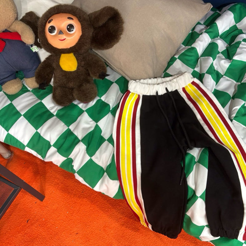 Red-Yellow Stripe Joggers by Bobo j for Child - view 2