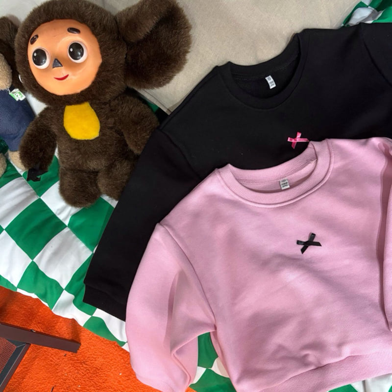 Bobo j - Korean Children Fashion - #kidsstore - Little Ribbon Sweatshirt - 10