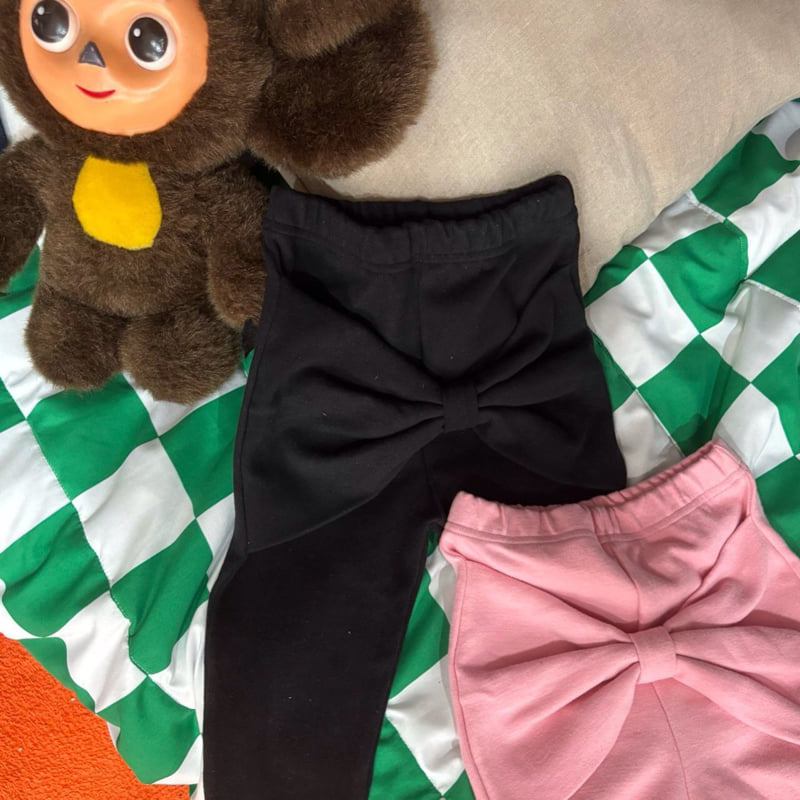 Bobo j - Korean Children Fashion - #kidsstore - Big Ribbon Leggings