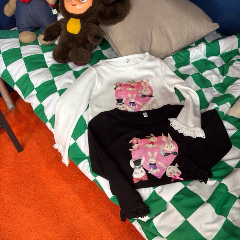 Bobo j - Korean Children Fashion - #kidzfashiontrend - Heart Bunny Tee - 7