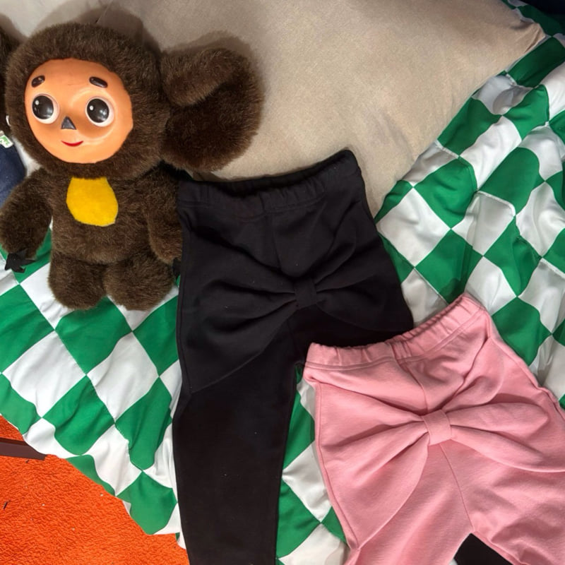 Bobo j - Korean Children Fashion - #kidzfashiontrend - Big Ribbon Leggings - 2