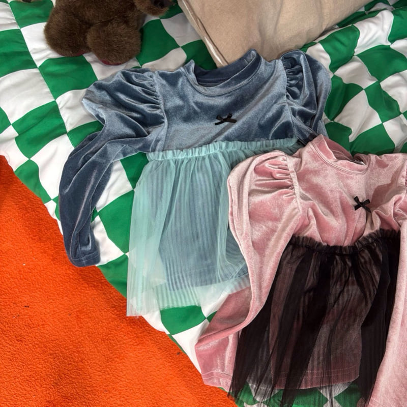 Bobo j - Korean Children Fashion - #magicofchildhood - Velour Puff Tee - 6