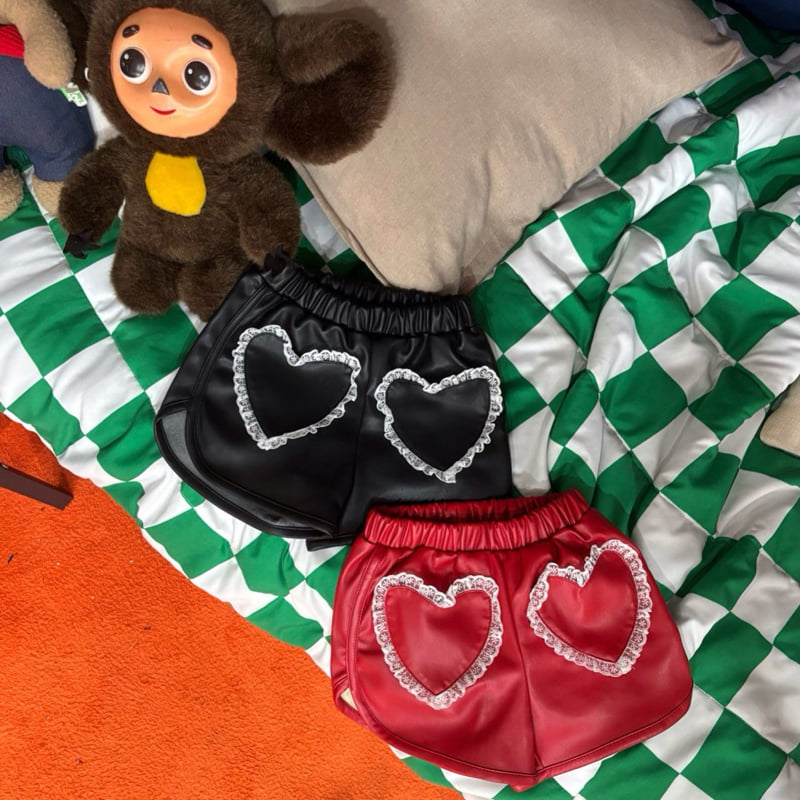 Bobo j - Korean Children Fashion - #magicofchildhood - Leather Heart Pants - 8