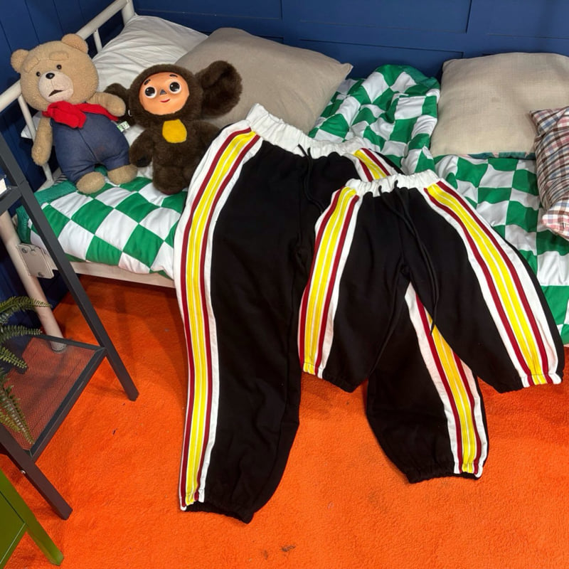 Red-Yellow Stripe Joggers by Bobo j for Child - view 7