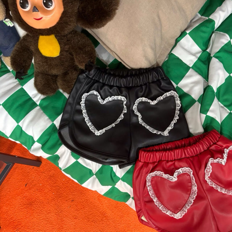 Bobo j - Korean Children Fashion - #minifashionista - Leather Heart Pants - 9