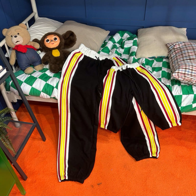 Red-Yellow Stripe Joggers by Bobo j for Child - view 8