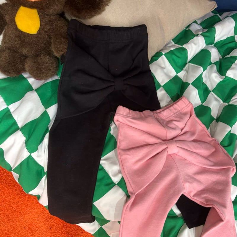 Bobo j - Korean Children Fashion - #minifashionista - Big Ribbon Leggings - 6
