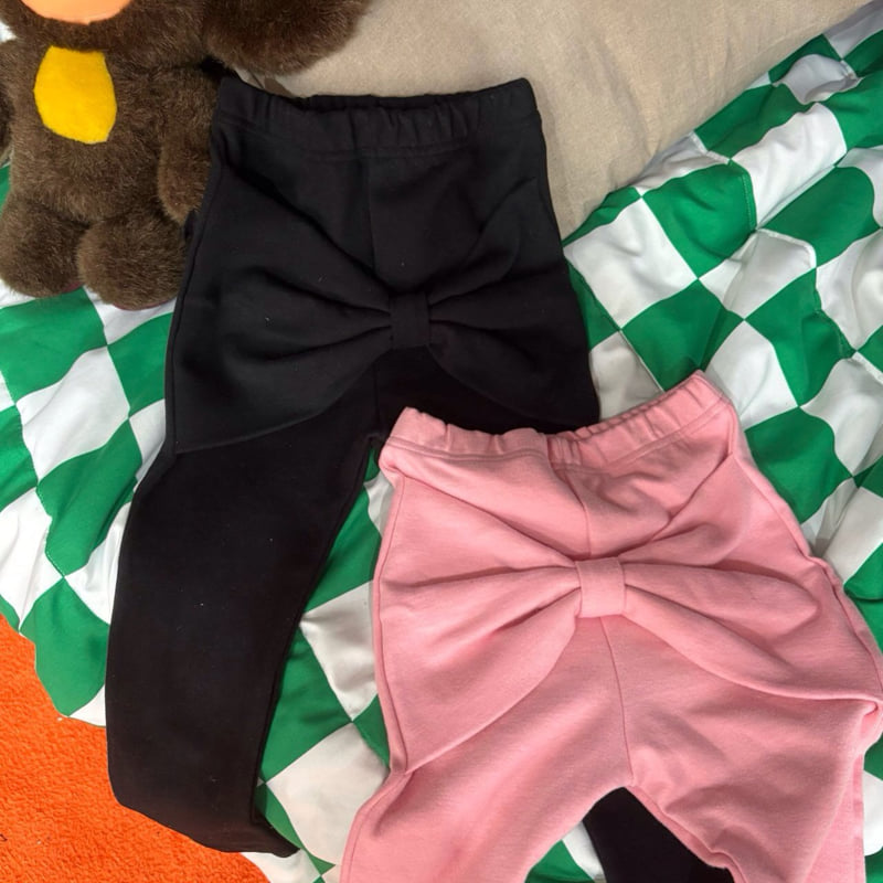 Bobo j - Korean Children Fashion - #prettylittlegirls - Big Ribbon Leggings - 7