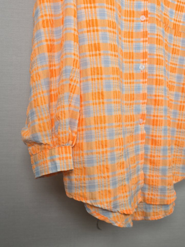 Bonanza - Korean Women Fashion - #momslook - Fluorescent Check Shirt - 10