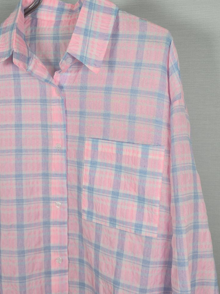 Bonanza - Korean Women Fashion - #womensfashion - Fluorescent Check Shirt - 4