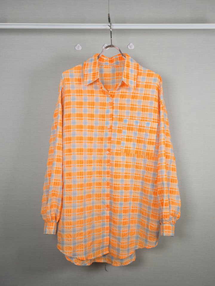 Bonanza - Korean Women Fashion - #momslook - Fluorescent Check Shirt - 8