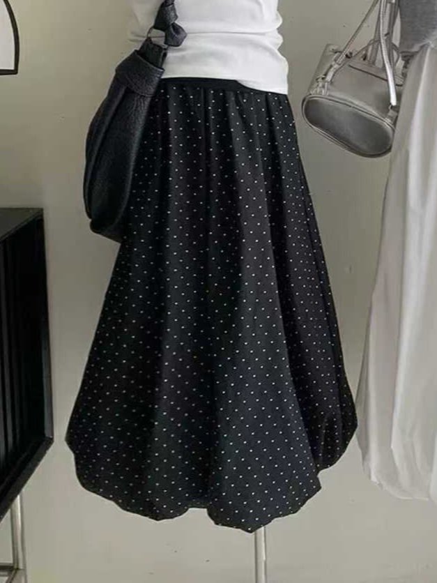 Bonanza - Korean Women Fashion - #momslook - Pumpkin Dot Skirt - 2