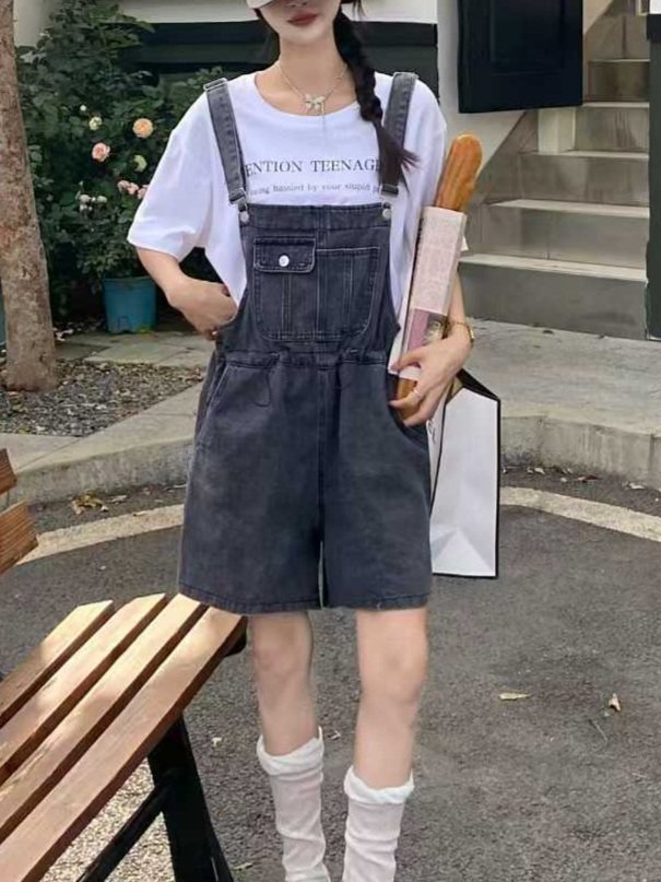 Bonanza - Korean Women Fashion - #momslook - String Overall Shorts - 6