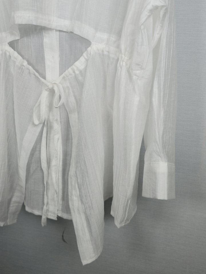 Bonanza - Korean Women Fashion - #womensfashion - Back-tie Cut Shirt - 6