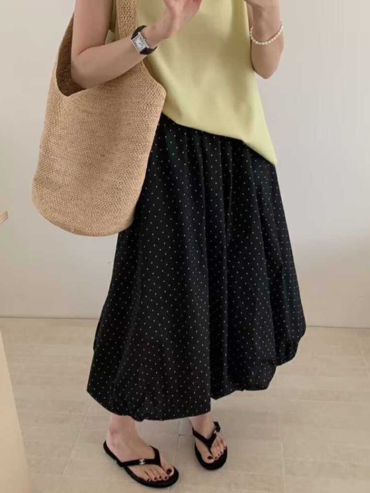 Bonanza - Korean Women Fashion - #womensfashion - Pumpkin Dot Skirt