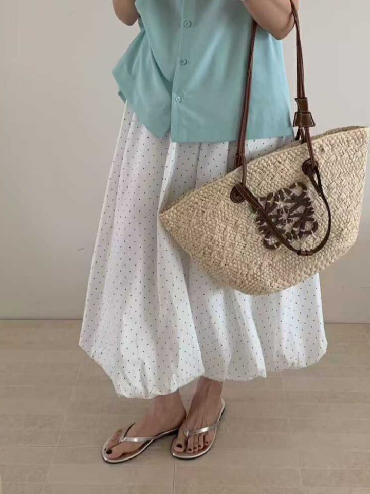 Bonanza - Korean Women Fashion - #womensfashion - Pumpkin Dot Skirt - 3