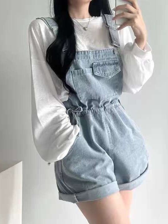 Bonanza - Korean Women Fashion - #womensfashion - String Overall Shorts