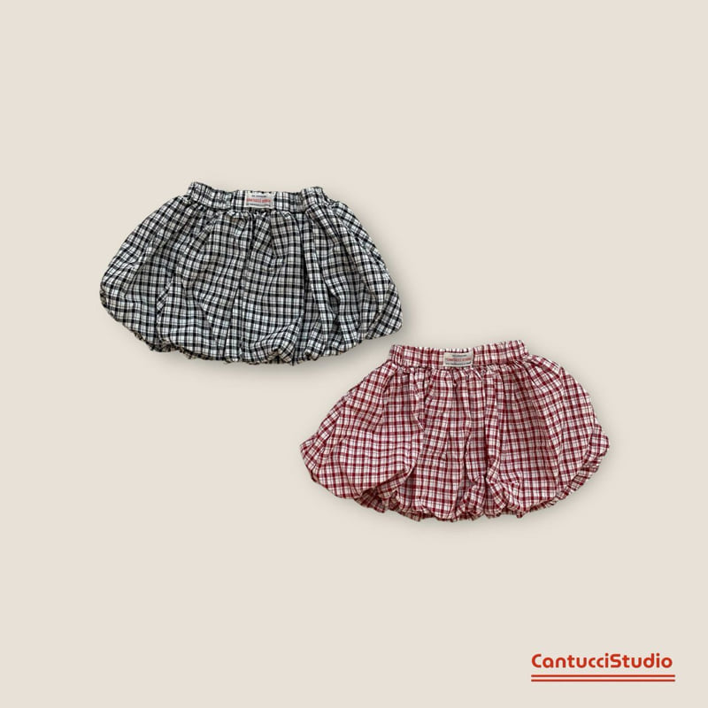 Cantucci Studio - Korean Baby Fashion - #babyoutfit - Check Balloon Skirt