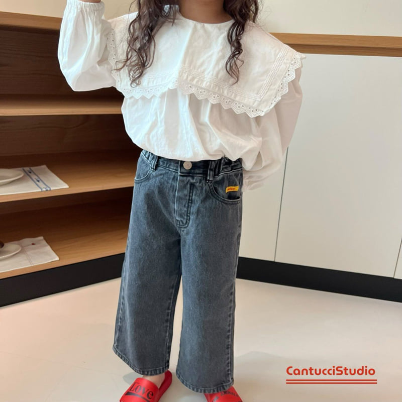Cantucci Studio - Korean Children Fashion - #designkidswear - Gray Denim Pants - 12