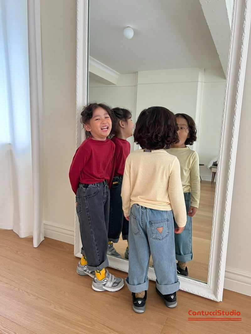 Cantucci Studio - Korean Children Fashion - #minifashionista - Gray Denim Pants - 5