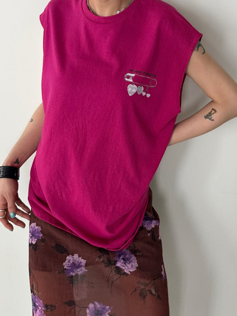 Chavi - Korean Women Fashion - #momslook - Clip Box Sleeveless Tee - 6