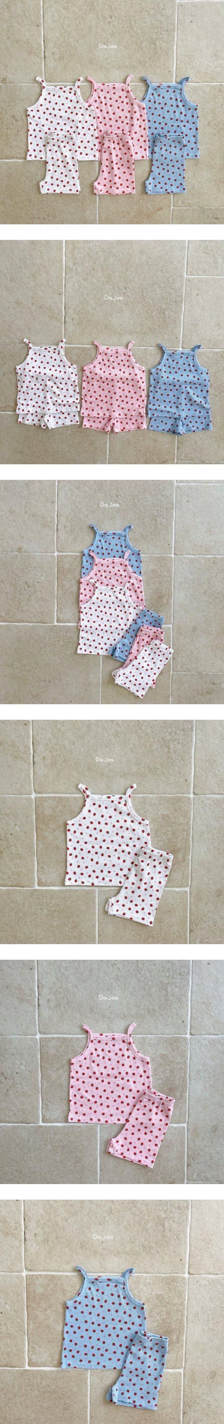 Dajoa - Korean Children Fashion - #childofig - Ribbon Strawberry Strap Easywear