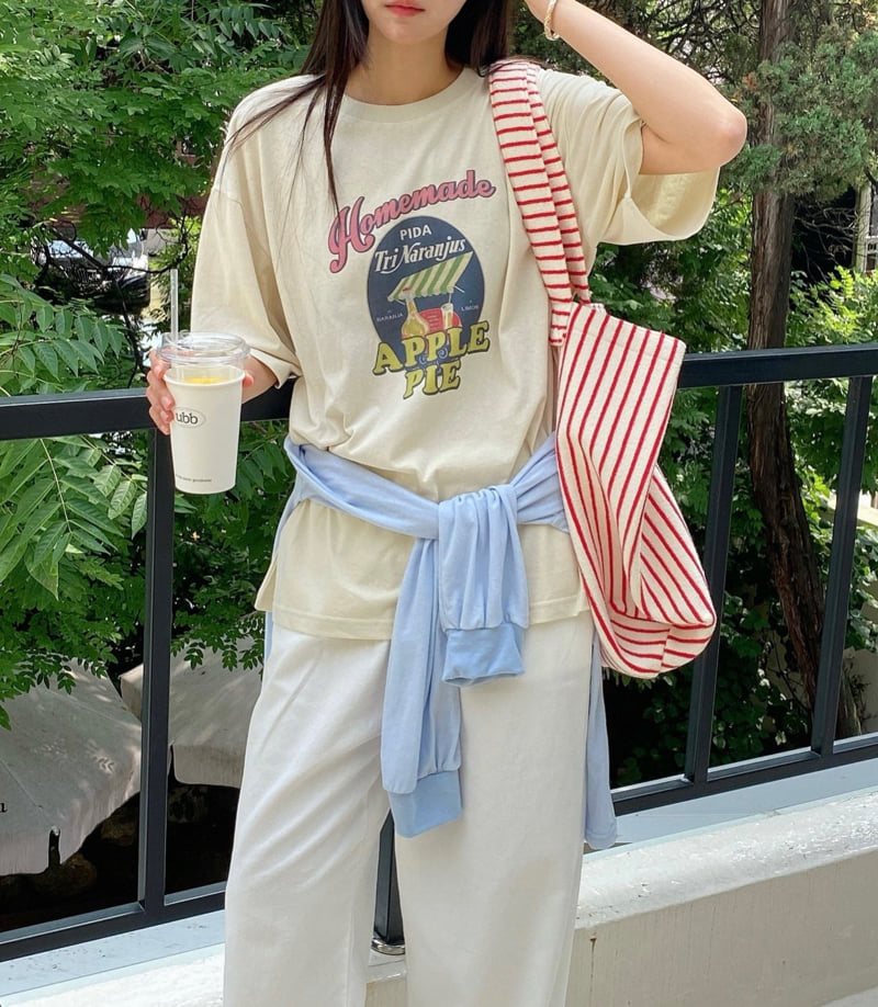 Diana - Korean Women Fashion - #momslook - Big Homemade Tee - 2
