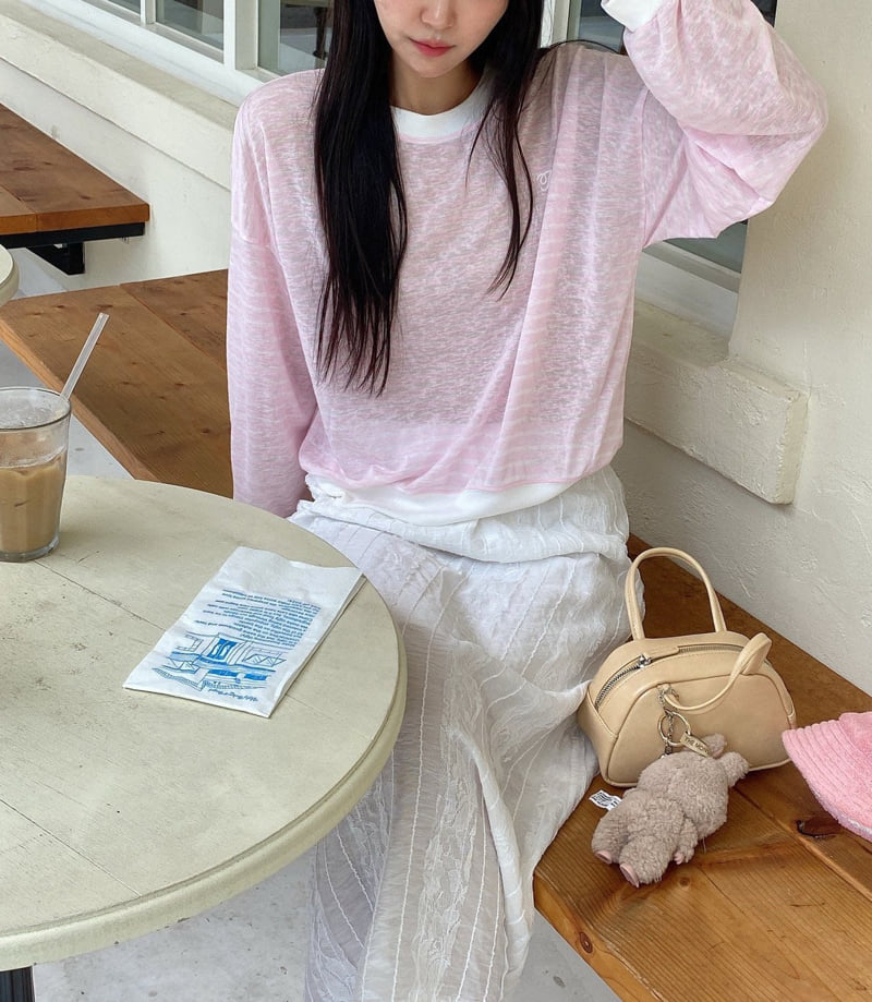 Diana - Korean Women Fashion - #momslook - Silky Stripe Tee